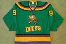 1973 Mighty Ducks Hawks99 Adam Banks Gunner Stahl 9 Gordon Bombay Hockey  Jersey